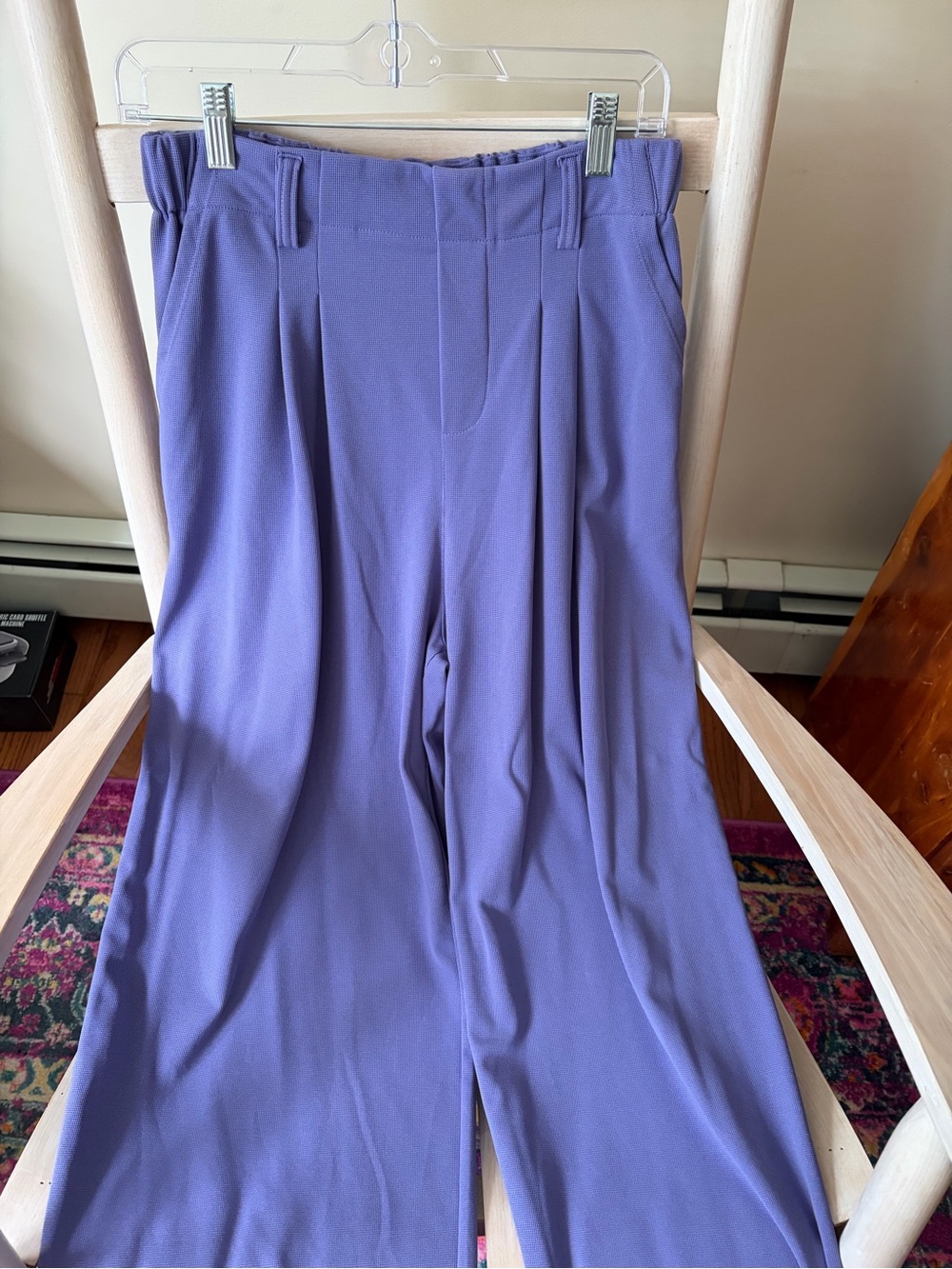 Halara Flex High Waisted Pocket Wide Leg Waffle Work Pants - Mellow Purple